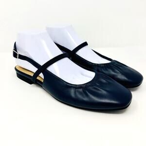 Easy Street Blake Women’s Size 10 Wide Navy Slingback Flats Mary Jane New